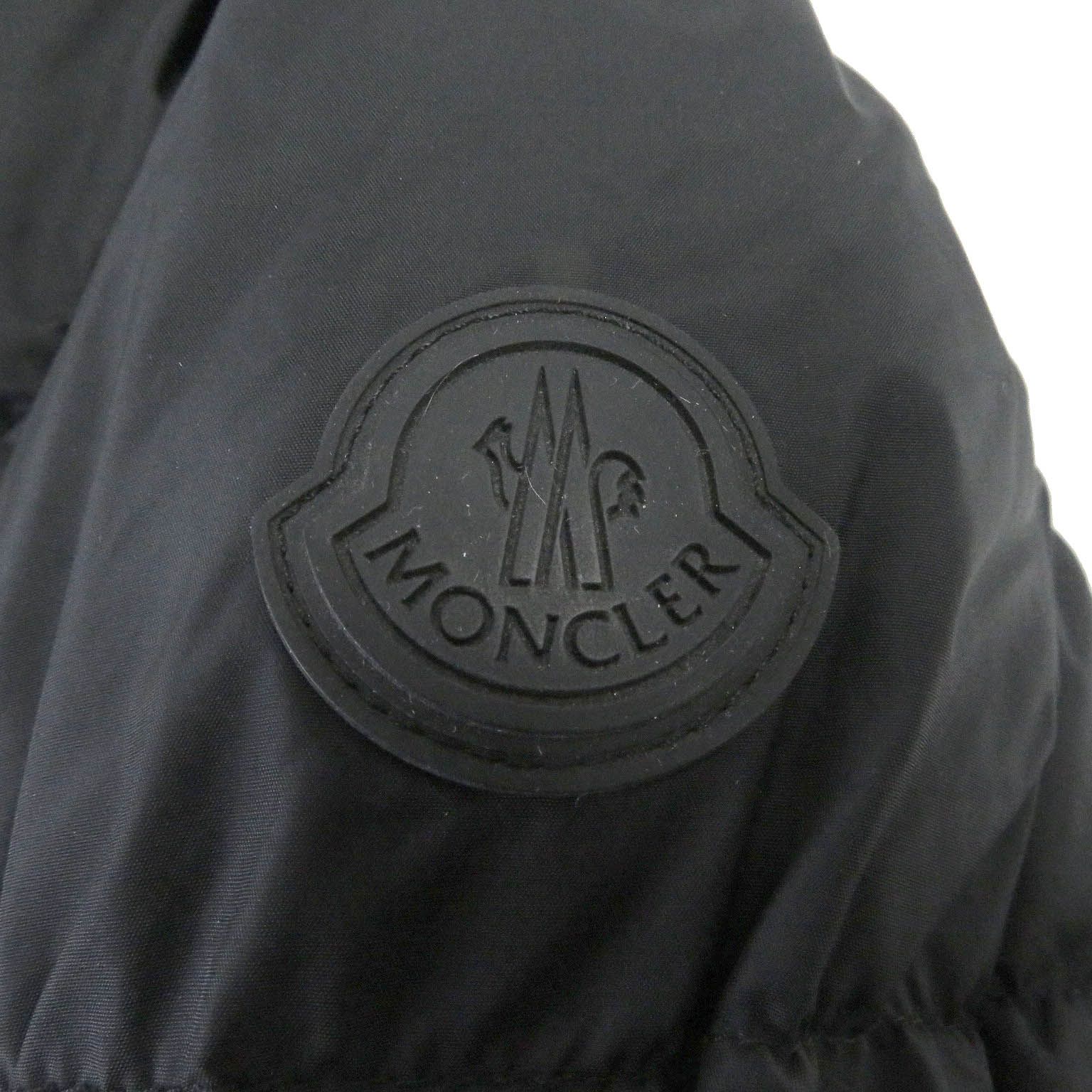 美品□MONCLER モンクレール 19-20AW MONTCLA モンクラ フードロゴ刺繍 WZIP ロゴワッペン ダウンジャケット ブラック 1 ブルガリア製 正規品 メンズ