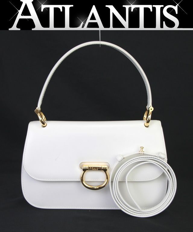 セリーヌ CELINE ヴィンテージ ハンドバッグ 2WAYバッグ レザー 白