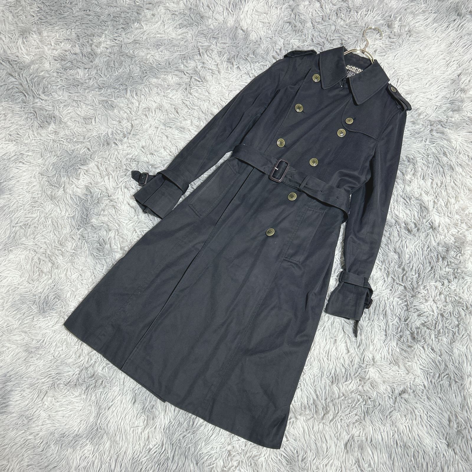 BELTA BUONO】トレンチコート ベルト付き 綿100% (13) 上品 エレガント 