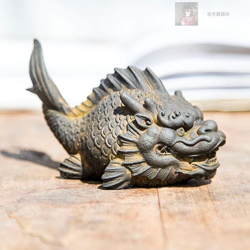 魚化龍 鯉躍龍門 竜魚手把 置物 オブジェ 装飾品 工芸品 美術品