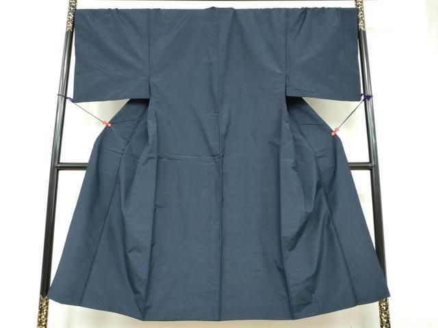 平和屋着物●男性 紬 鉄紺色 正絹 DAAW5980ud