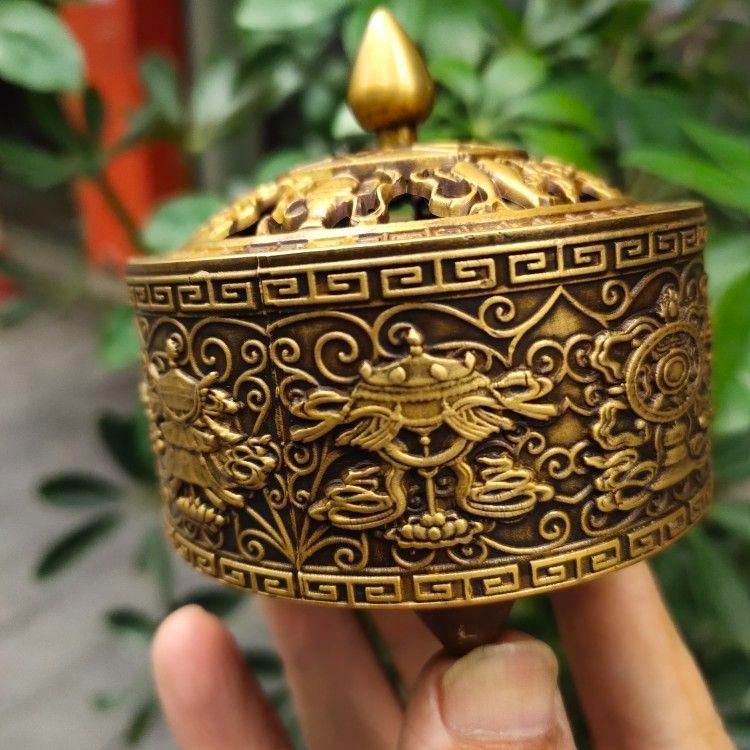 銅製 香炉 獣頭三足香炉 室内 仏堂 茶道 薫炉 工芸品 置物 銅