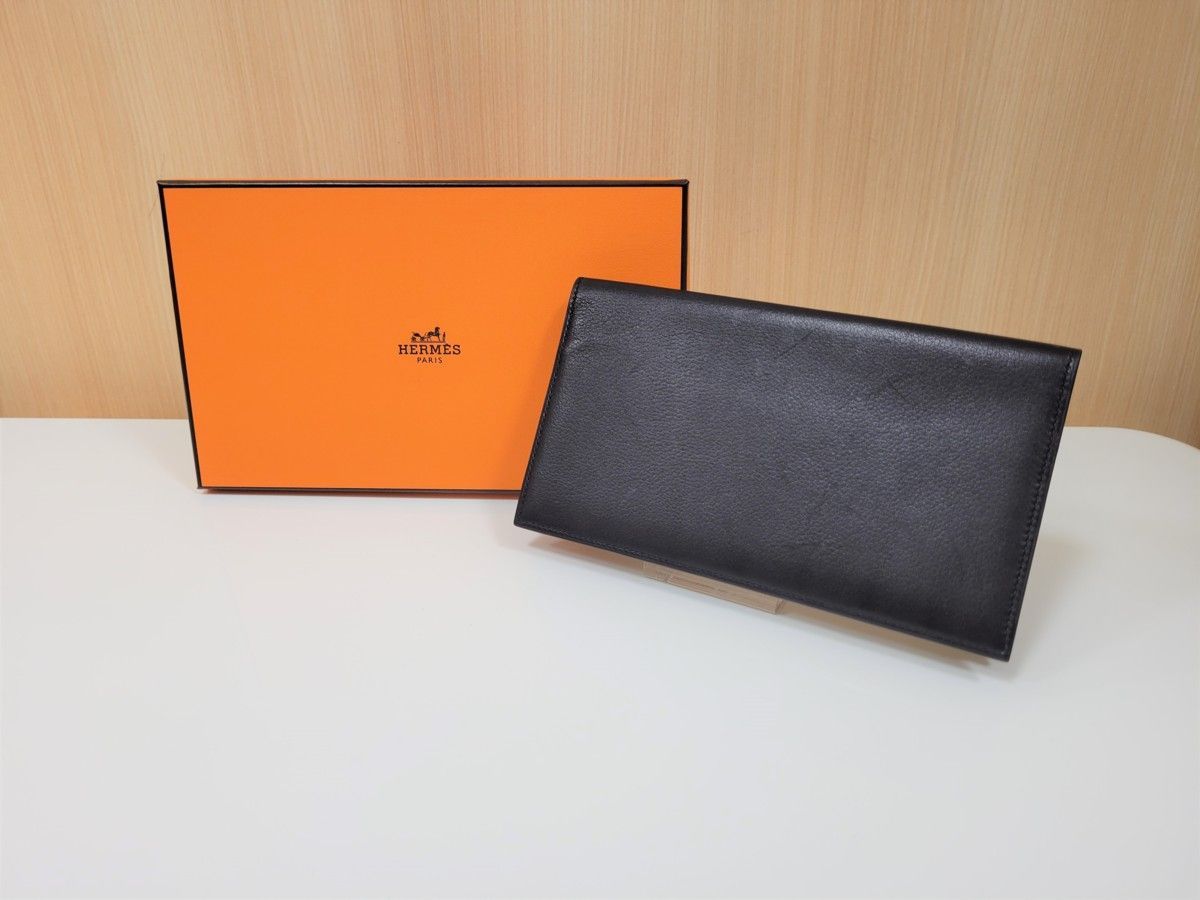 【箱付】エルメス　長財布　MC2 フレミング　札入れ　二つ折り　ブラック　212 HERMES エルメス 美品 超豪華 極上の逸品 MC2 フレミング メンズ
