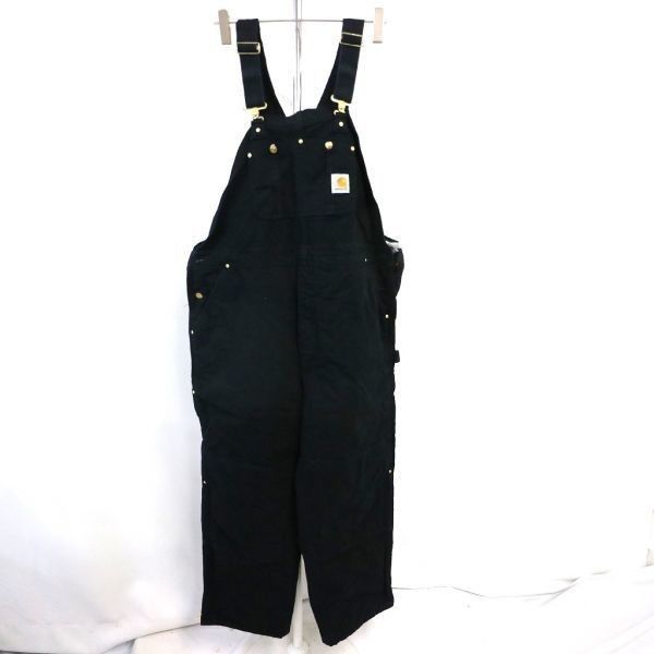 Carhartt 黒 オーバーオール デニム 80s USA製 carharttカーハート ダック地 ダブルニー