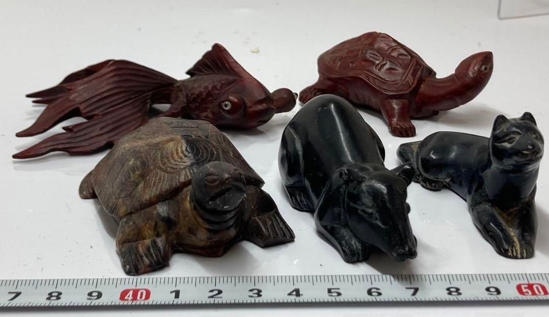 木彫 玉 動物置物 色々 293.5g 東金6-0229④ WWW_IBETON_RU