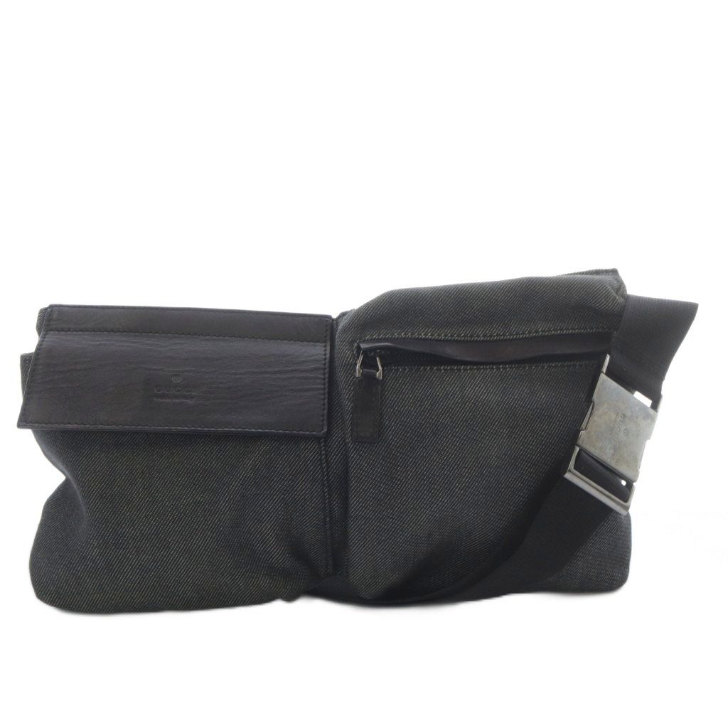 グッチ GUCCI ウエストバッグ ボディバッグ ショルダーバッグ 斜め掛け キャンバス グレー 28566 |YO30 OH