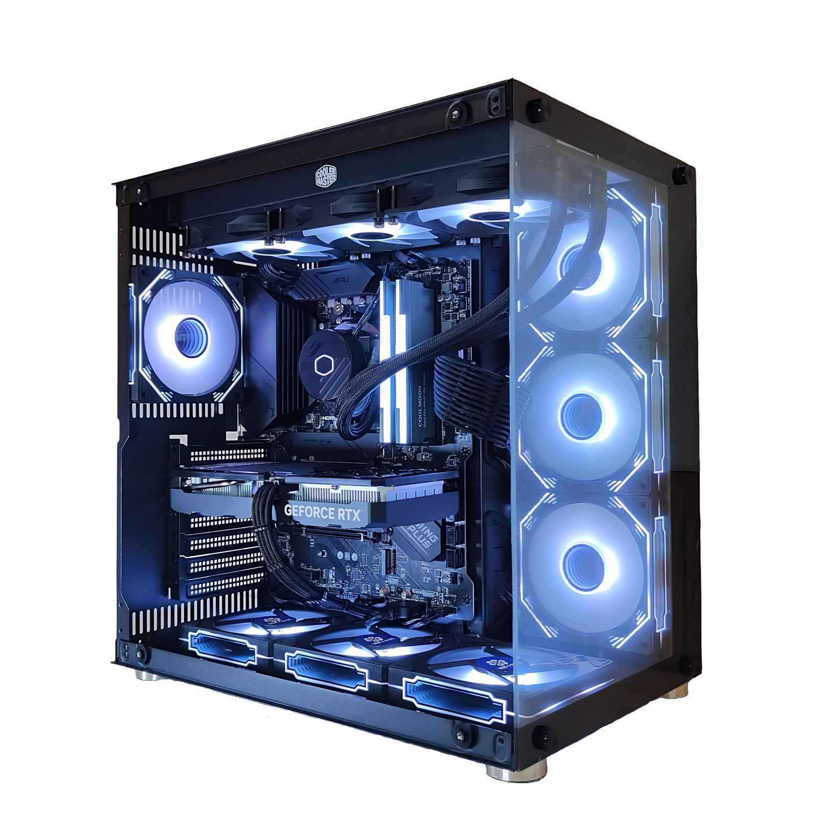 スモールラボ AMD Ryzen7 9700x RX9070XT 16GB ガラス2面ATX ゲーミングPC SSD M.2 NVME 1TB メモリ DDR5 5600MHz 32GB 簡易水冷 360mm ブラック 黒