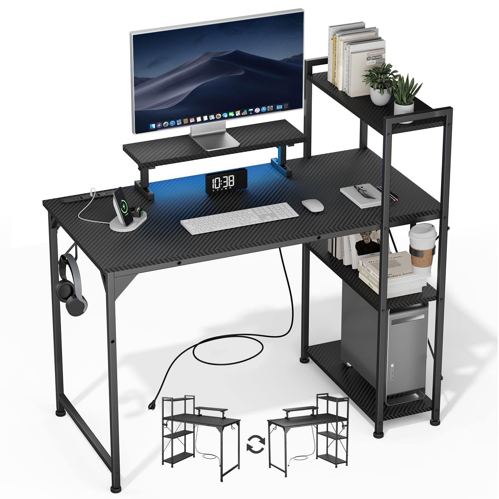 Amazon | Sunon 昇降式デスク（幅120cmX奥行60cm） 組み立て簡単（12分