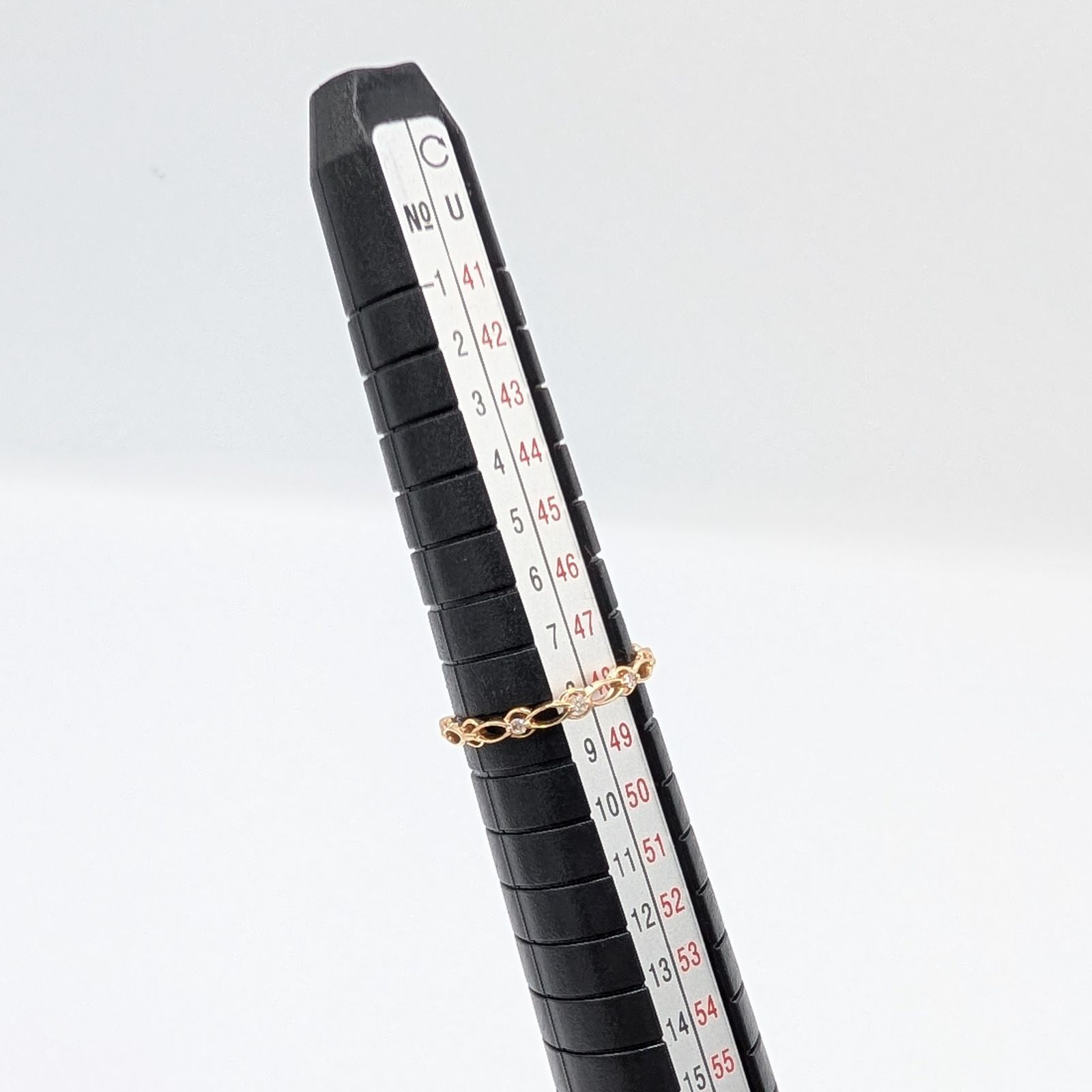 新品仕上済】アガット/agete 3Pダイヤモンドリング K10YG-0.7g 0.02ct