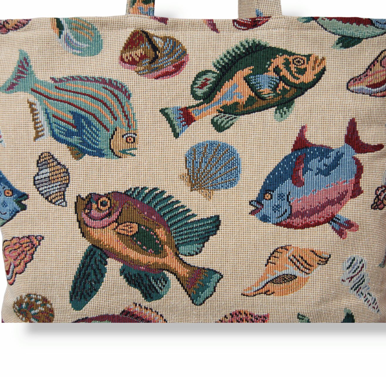 海の幸 魚デザイン ゴブラン織り ビッグトートバッグ - メルカリ