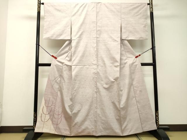 平和屋着物○能州紬 絲藝苑 上島洋山 色留訪問着 抽象文様 正絹 逸品  