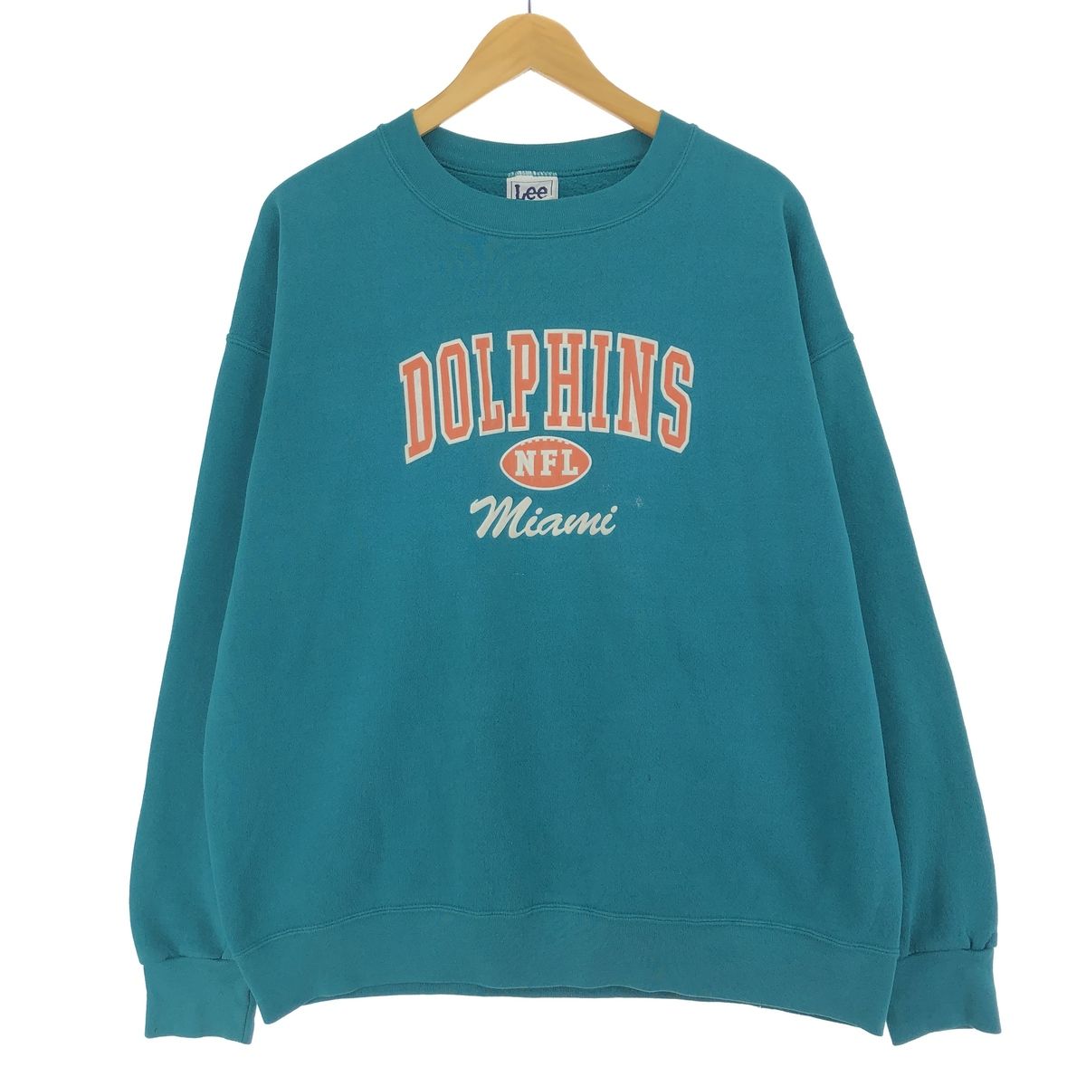 古着 90年代 リー Lee SPORT NFL MIAMI DOLPHINS マイアミドルフィンズ ロゴスウェットシャツ トレーナー メンズXL/eaa420486