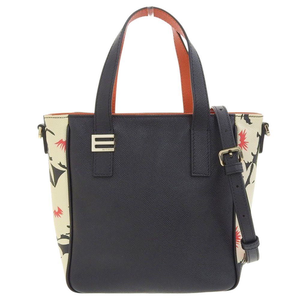 超美品 エトロ ETRO 現行タグ バイカラー 2way ミニトートバッグ 