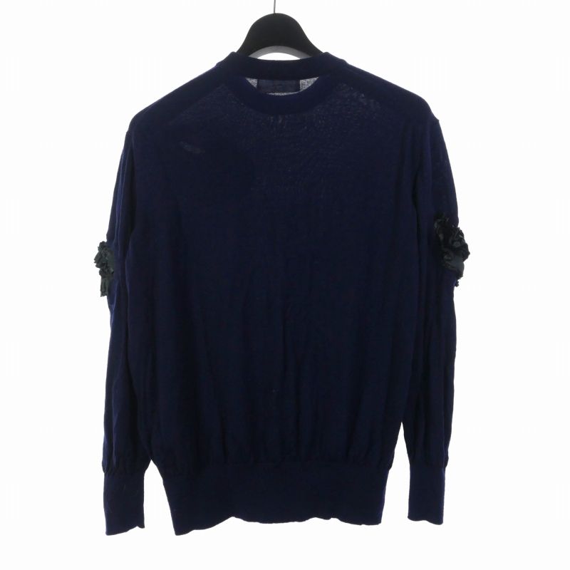 トーガ プルラ TOGA PULLA ウール フリルニット セーター 36 ネイビー  