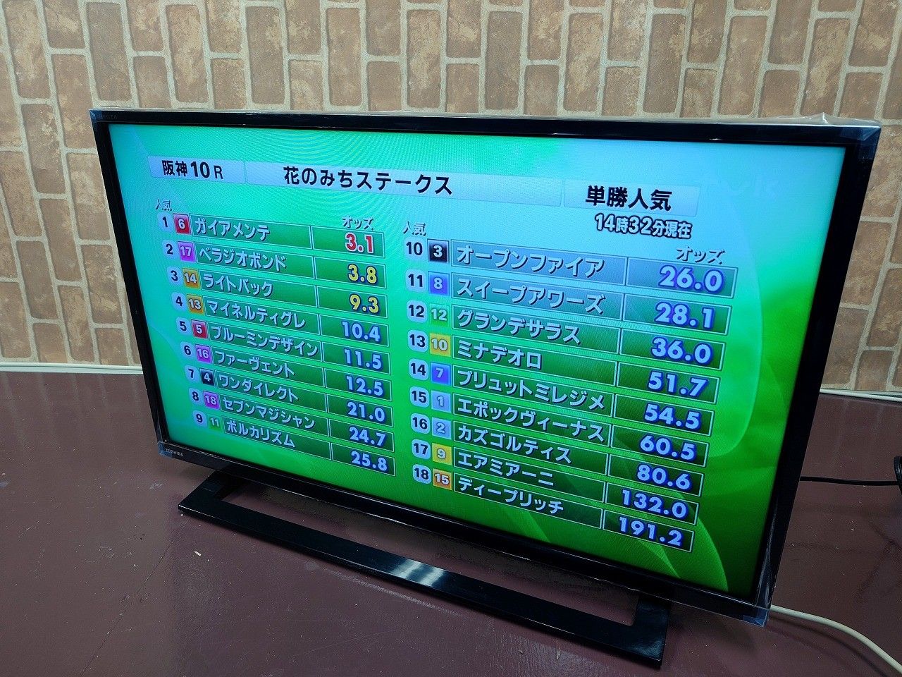 東芝 32V型 液晶テレビ レグザ 32S22 ハイビジョン 外付けHDD ウラ録