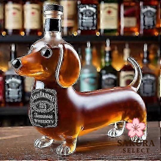 D-4 ヴィンテージ ダックスフント デキャンタ デカンタ アンバーガラス