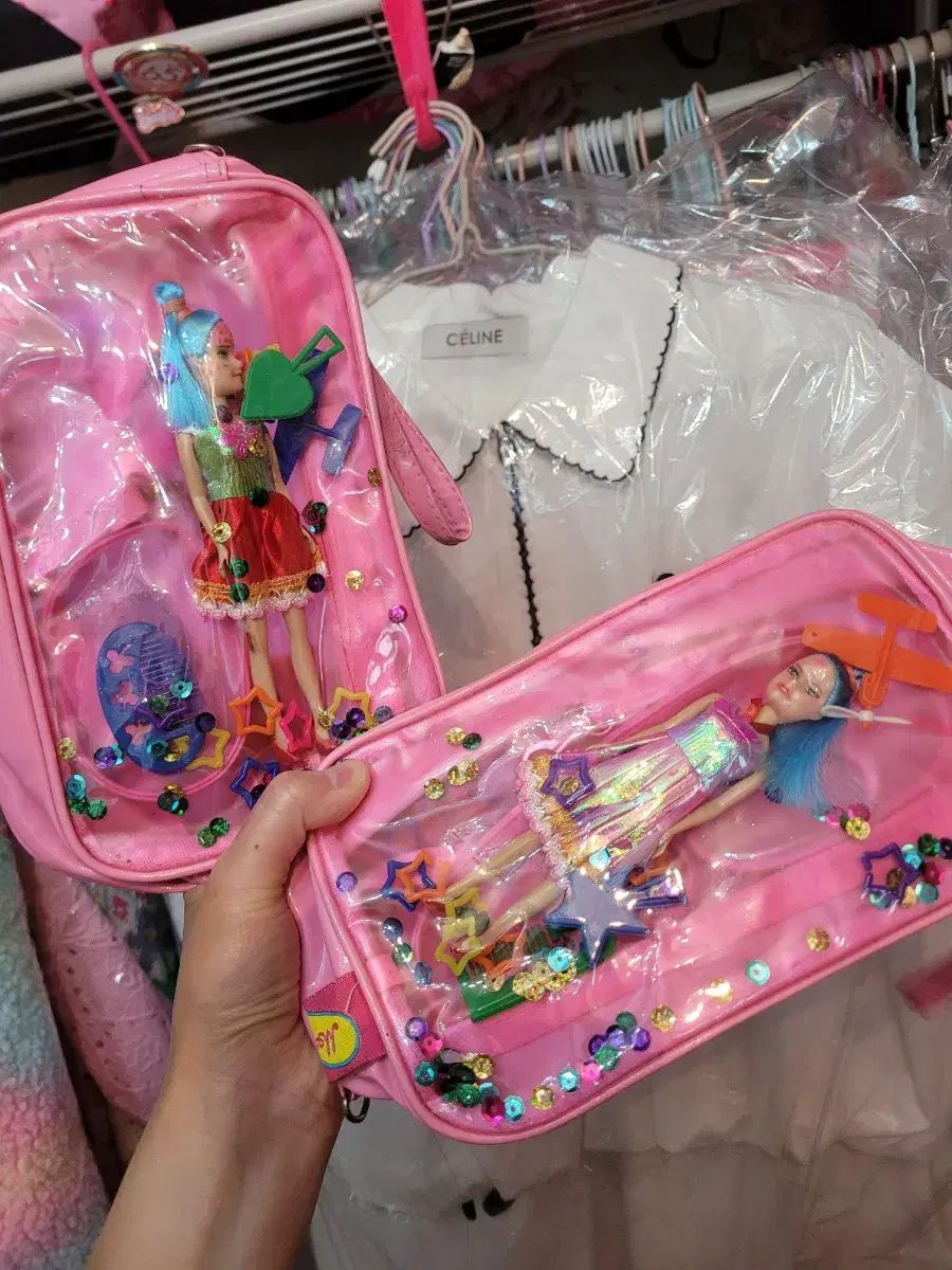 輸入透明ドールポーチ