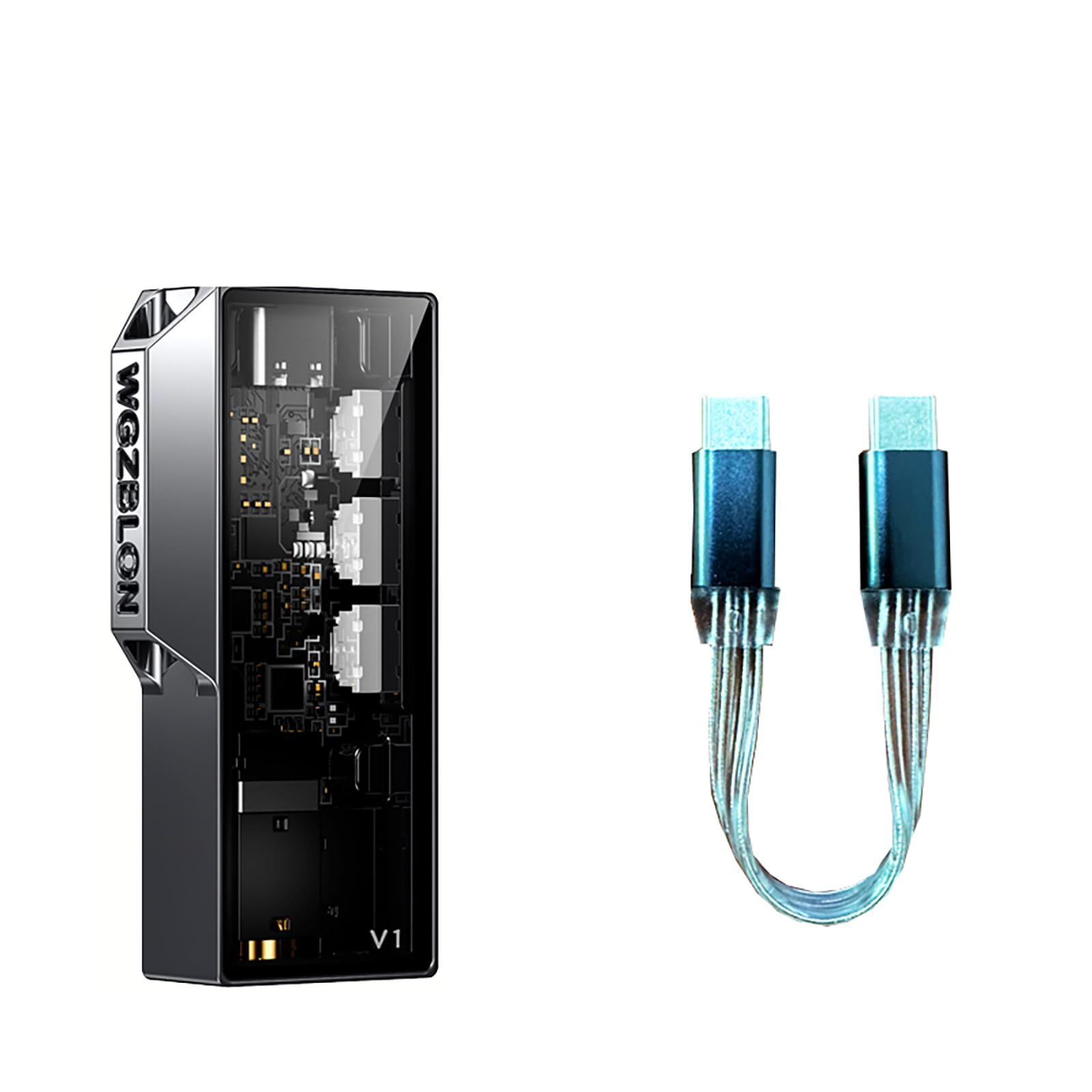 Linsoul WGZBLON星(V1)ポータブルデコーディングヘッドホン用アンプ 2枚のCS43131解析チップは左右チャンネルを独立して解析 TYPE-Cインターフェースの交換可能なケーブル設計 3.5mmステレオ出力ポ