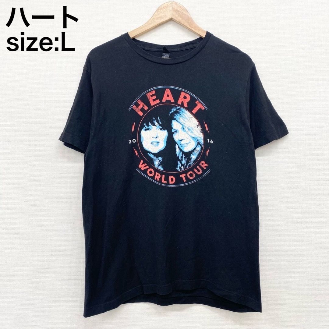 US古着 ハート HEART バンドTシャツ 半袖 WORLD TOUR 2016 メンズ L ブラック - メルカリ