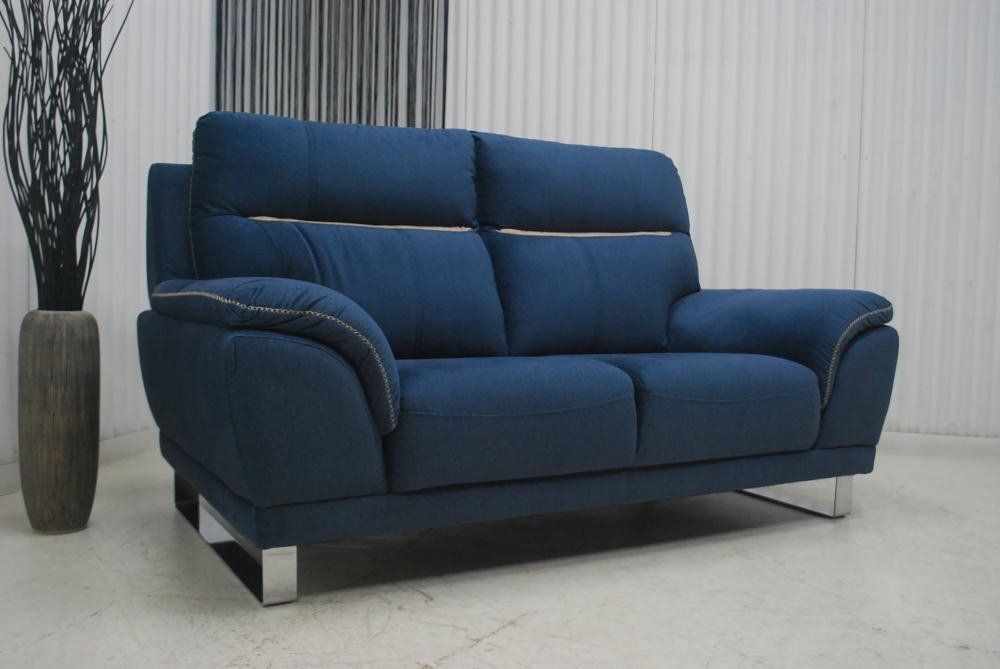 アウトレット 現品限り 一部 大 二人掛け デニム風 ファブリック素材 ソファー ハイバッグ インテリア家具
