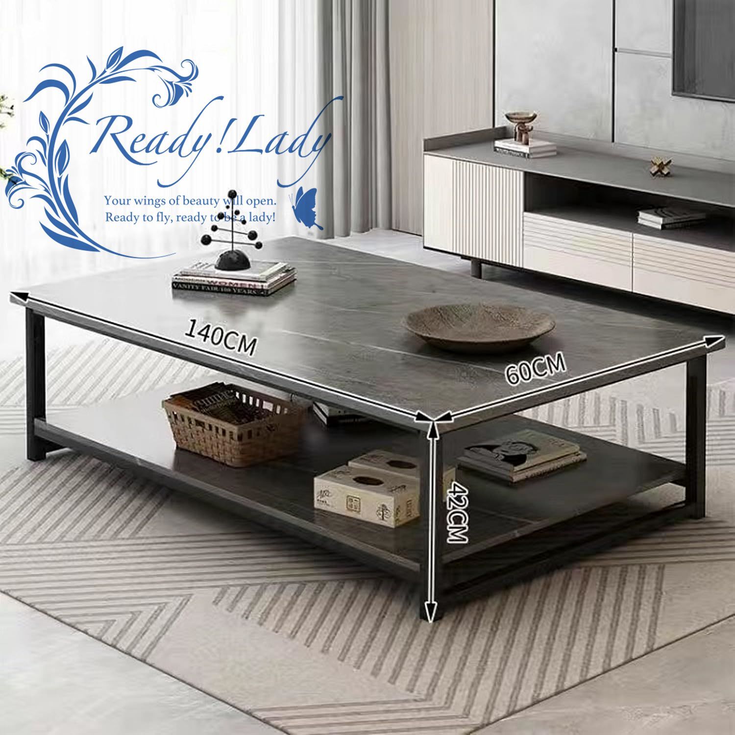 モダンな2段サイドテーブル–狭いスペースやリビングルーム用の金属