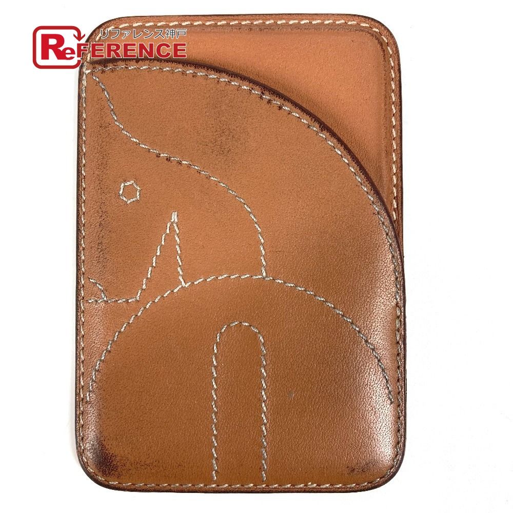 HERMES エルメス カードケース MagSafe エマン シュヴァル マグセーフ レザー ブラウン