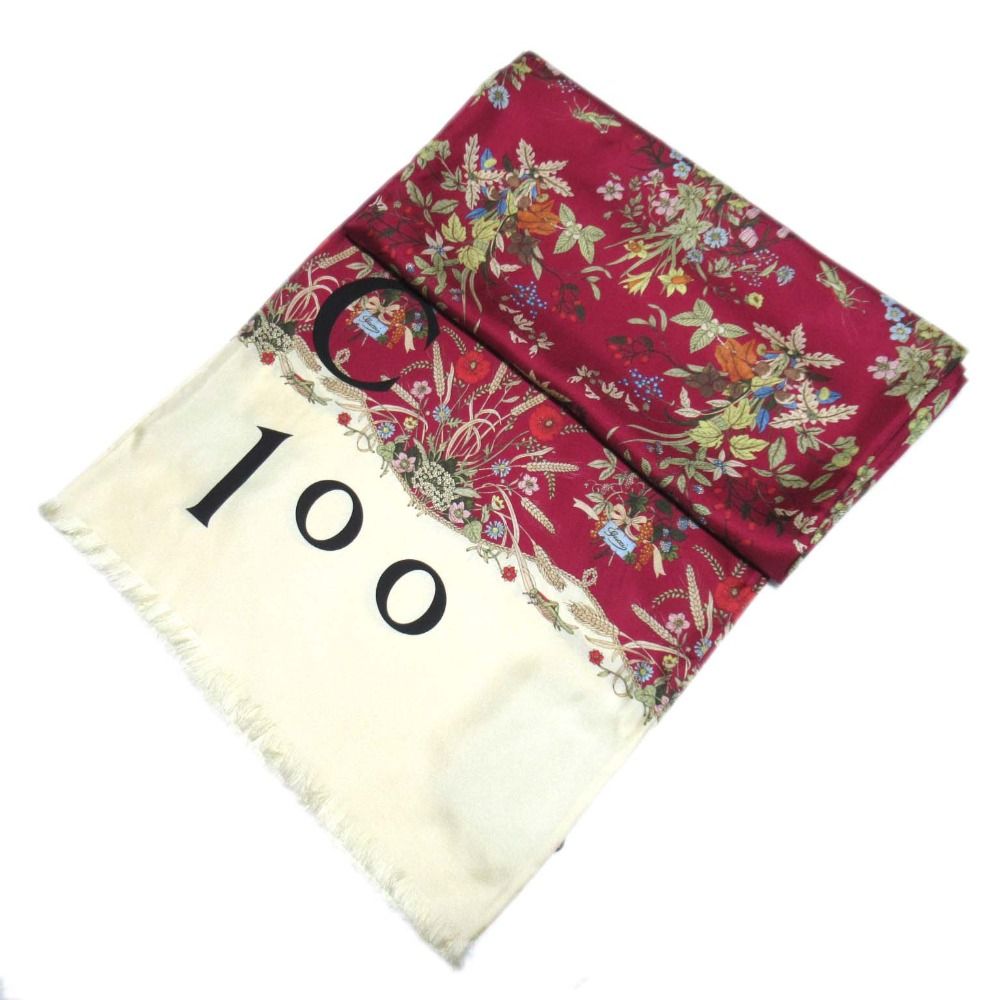 ☆土日限定値下げ☆【未使用品】グッチ　GUCCI スカーフ　ストール 新品同様 22SS GUCCI グッチ 100周年記念 フローラ柄 シルク