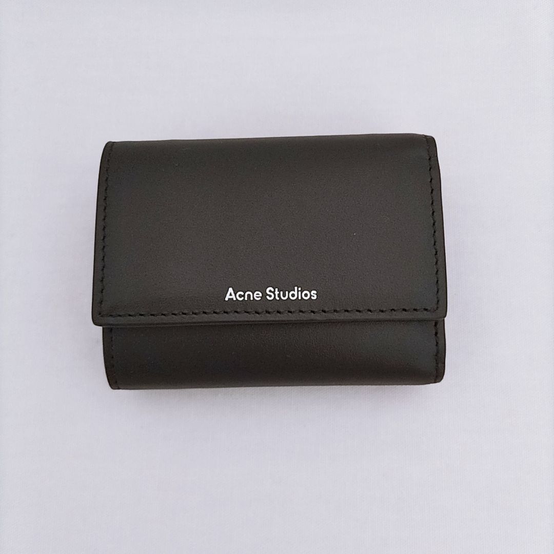新品未使用】Acne Studios 3つ折りレザーウォレット 財布 ブラック 