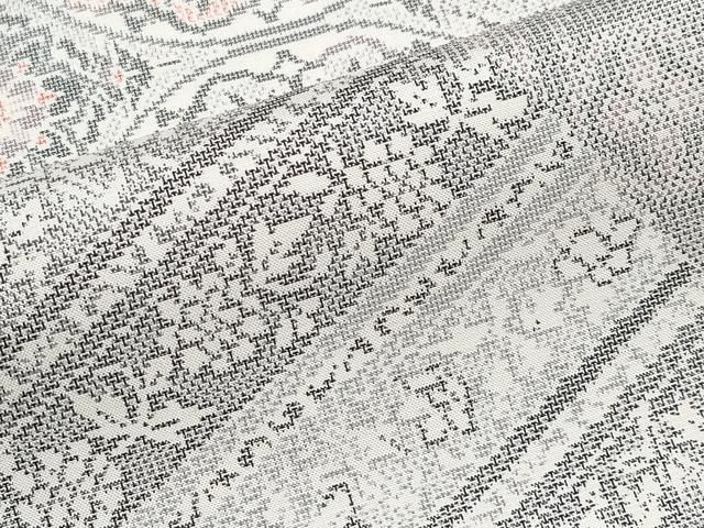 平和屋着物□極上 本場大島紬 白大島 9マルキ 切嵌正倉院花文 逸品 未