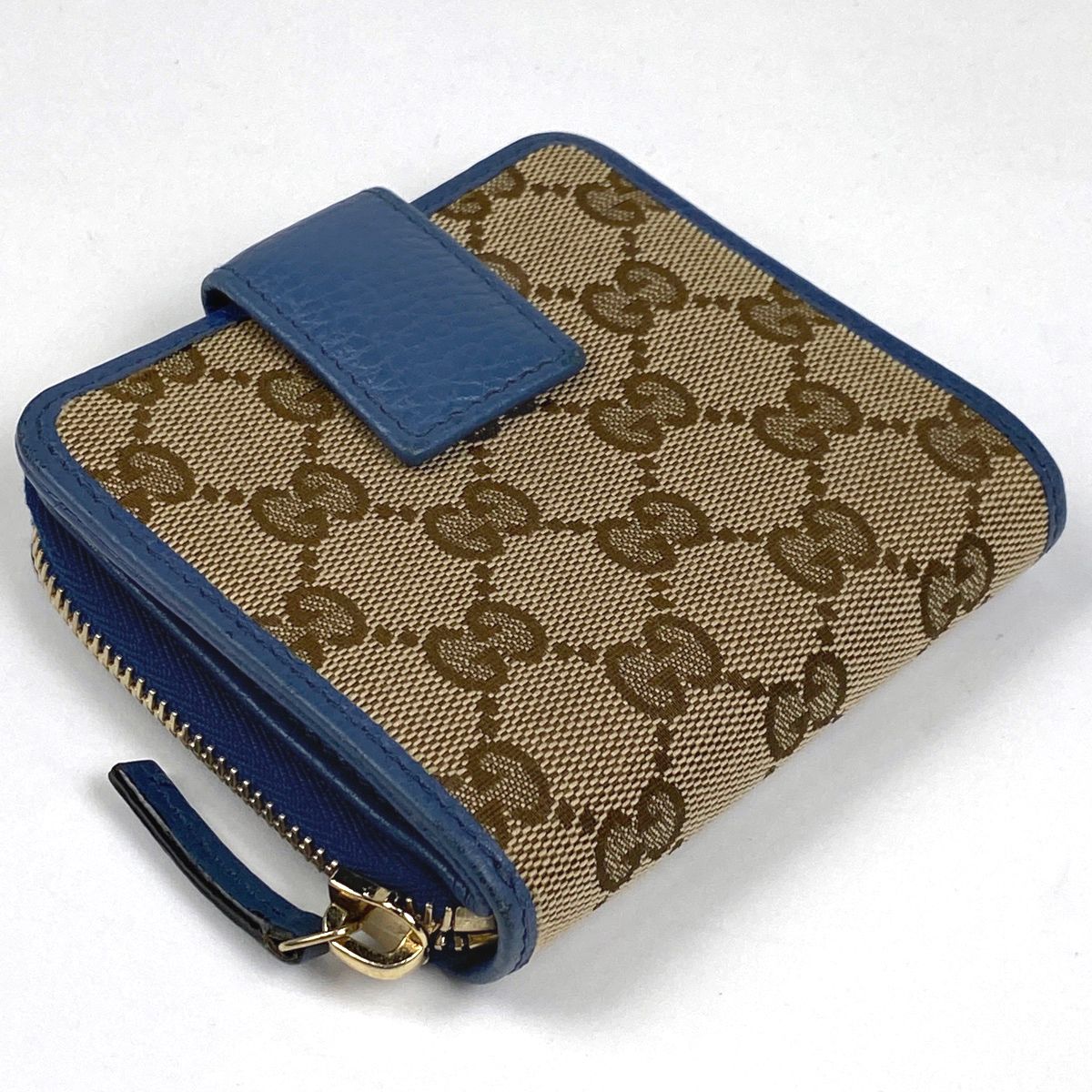 Gucci GGパターン 二つ折り財布 ブラウン/ブルー