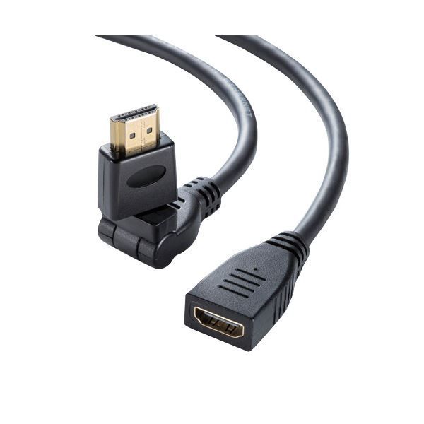 まとめ サンワサプライハイスピードHDMI延長ケーブル 3Dコネクタ ブラック 1m KM-HD20-3DEN10N 1本 ×3セット