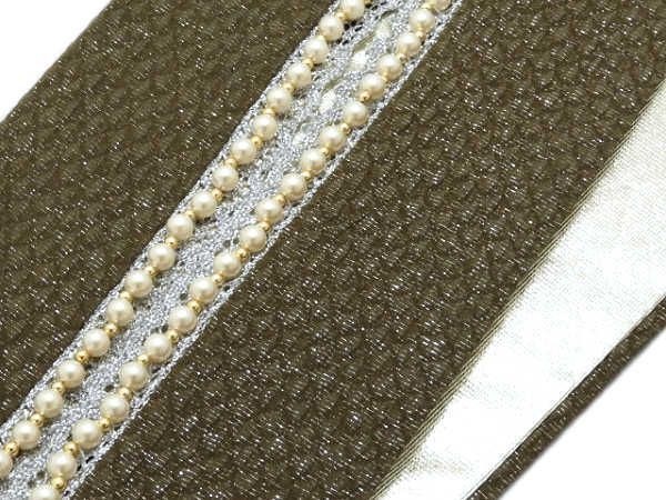 着物美人 送料込み 重ね襟 パールレース くすみ 伊達襟 重ね衿 掛け襟 振袖重ね襟 振袖 成人式重ね襟 重ね襟くすみ 重ね襟パール パール襟 重ね襟レース 重ね襟緑 成人式 結婚式 入学 卒業式 振袖 訪問着 着物 袴 オリーブ 銀 m339279E1