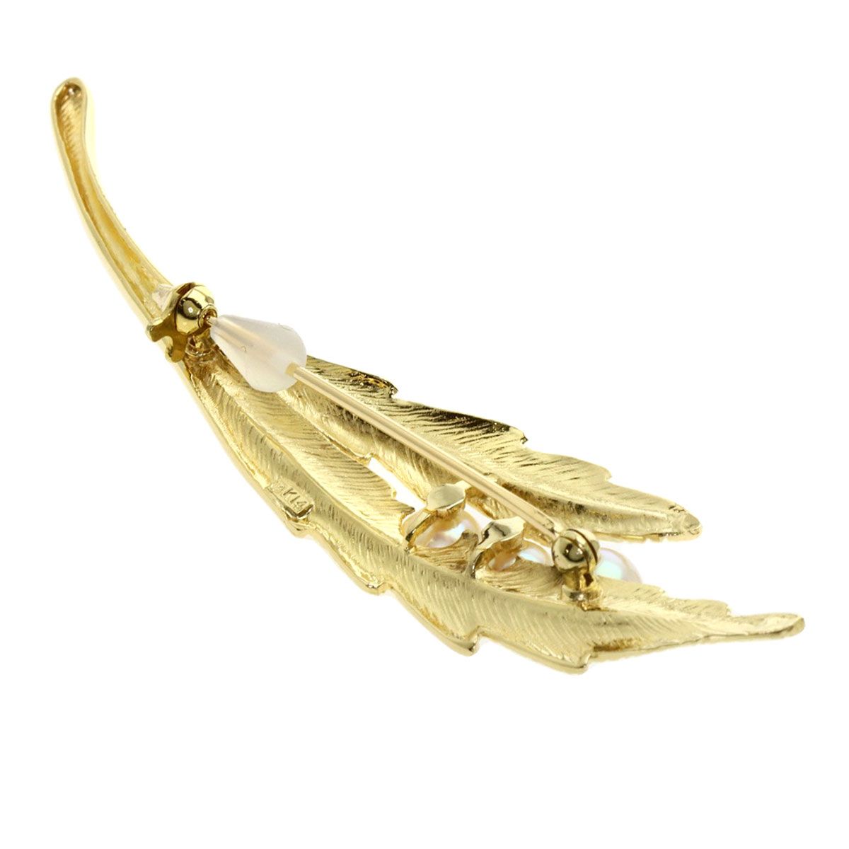 MIKIMOTO ミキモト アコヤパール 真珠 ブローチ K14YG レディース
