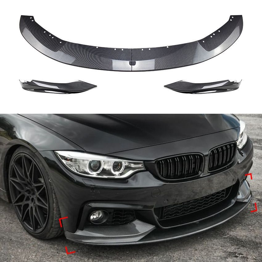 BMW 4シリーズ F32|F33 M-Tech 2014-2020 MPスタイル フロントリップ ピアノブラック|カーボン調 外装チューニング