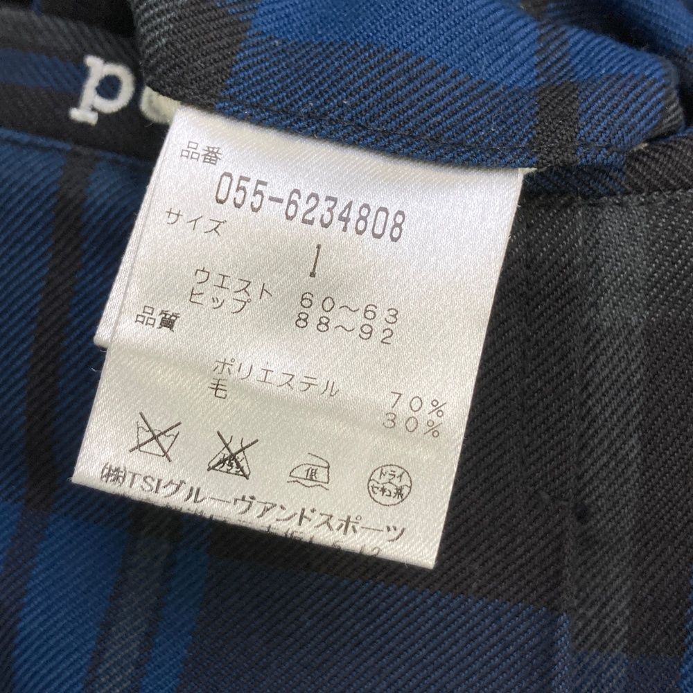 サイズ：1 PEARLY GATES パーリーゲイツ  プリーツスカート チェック柄 ネイビー系 [240101502785] ゴルフウェア レディース ストスト サイズ：1 PEARLY GATES パーリーゲイツ プリーツスカート