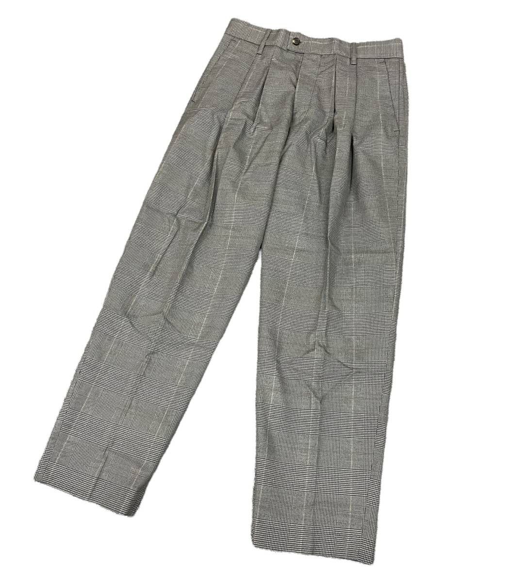 特別セーフ stein WIDE TROUSERS グレンチェックワイドパンツS 8748円