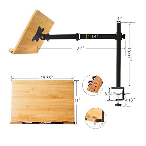 39cm x 28cm ブックアーム wishacc 竹製ブックスタンド 高さ/角度調節