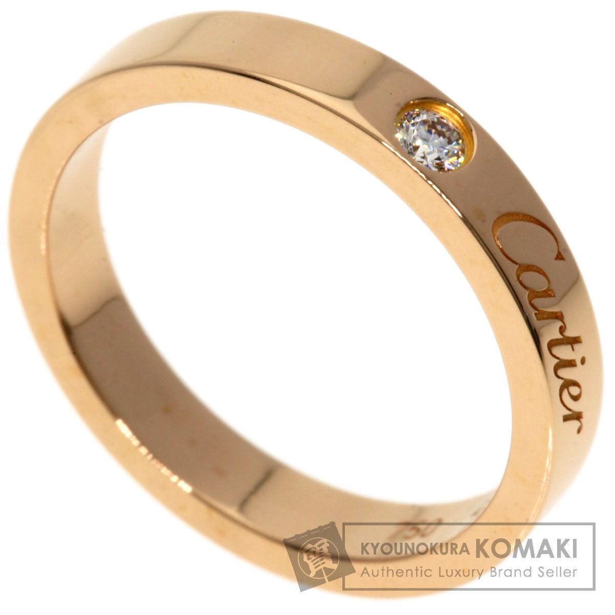 CARTIER カルティエ エングレー ブド 1P ダイヤモンド 49 リング 指輪 K18PG レディース