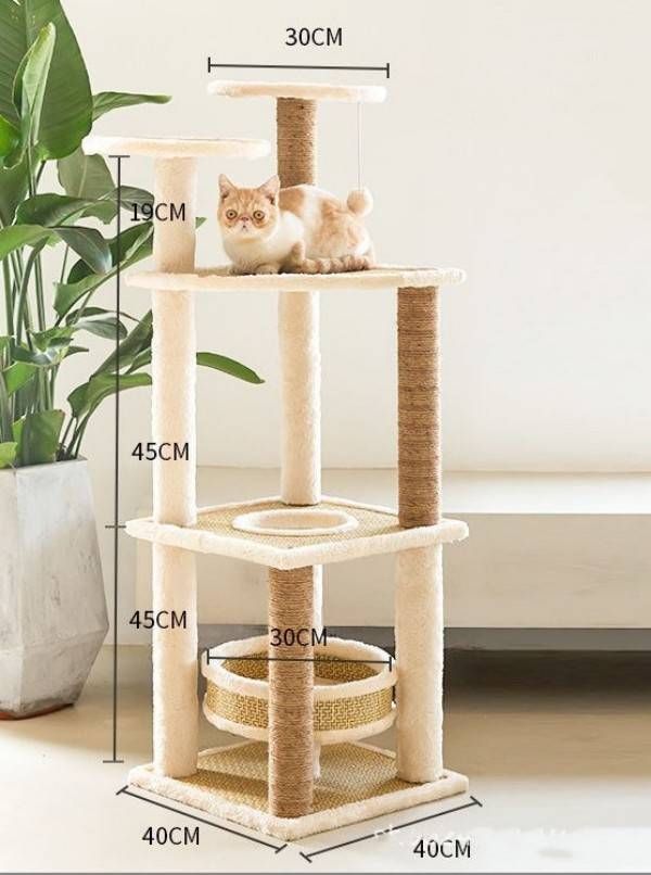 キャットタワー 木製 おしゃれ 据え置き かわいい 爪とぎ 運動不足 頑丈 ねこ 爪とぎ 多頭飼い 組立簡単