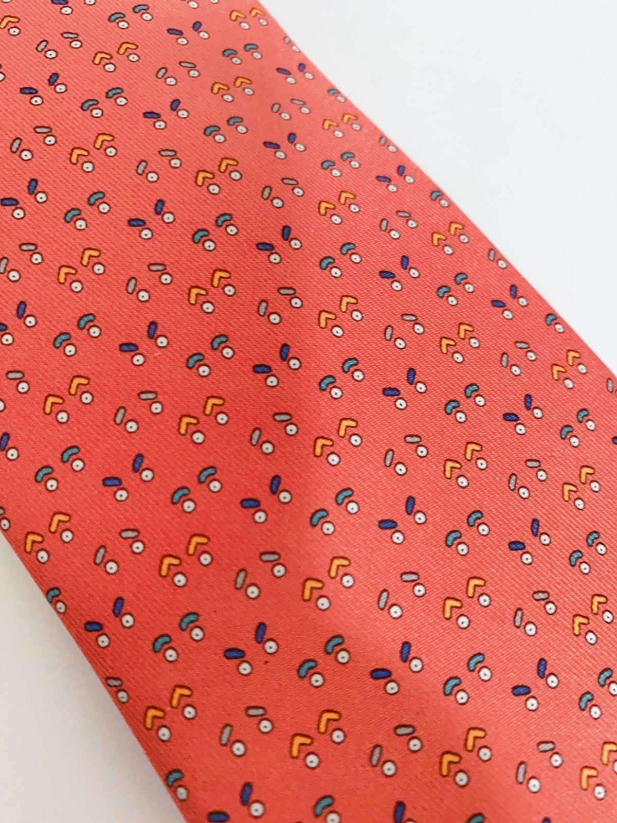 HERMES 【エルメス】 ネクタイ メンズ オレンジ 美品 箱付き - メルカリ