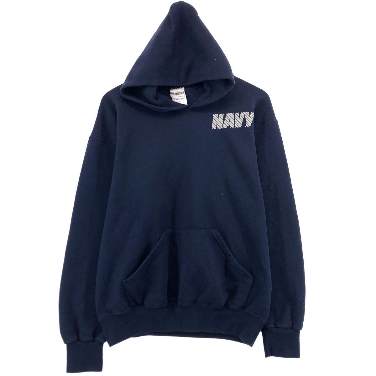 古着 SOFFE U.S.NAVY バックプリント スウェットプルオーバーパーカー USA製 メンズM/eaa389508