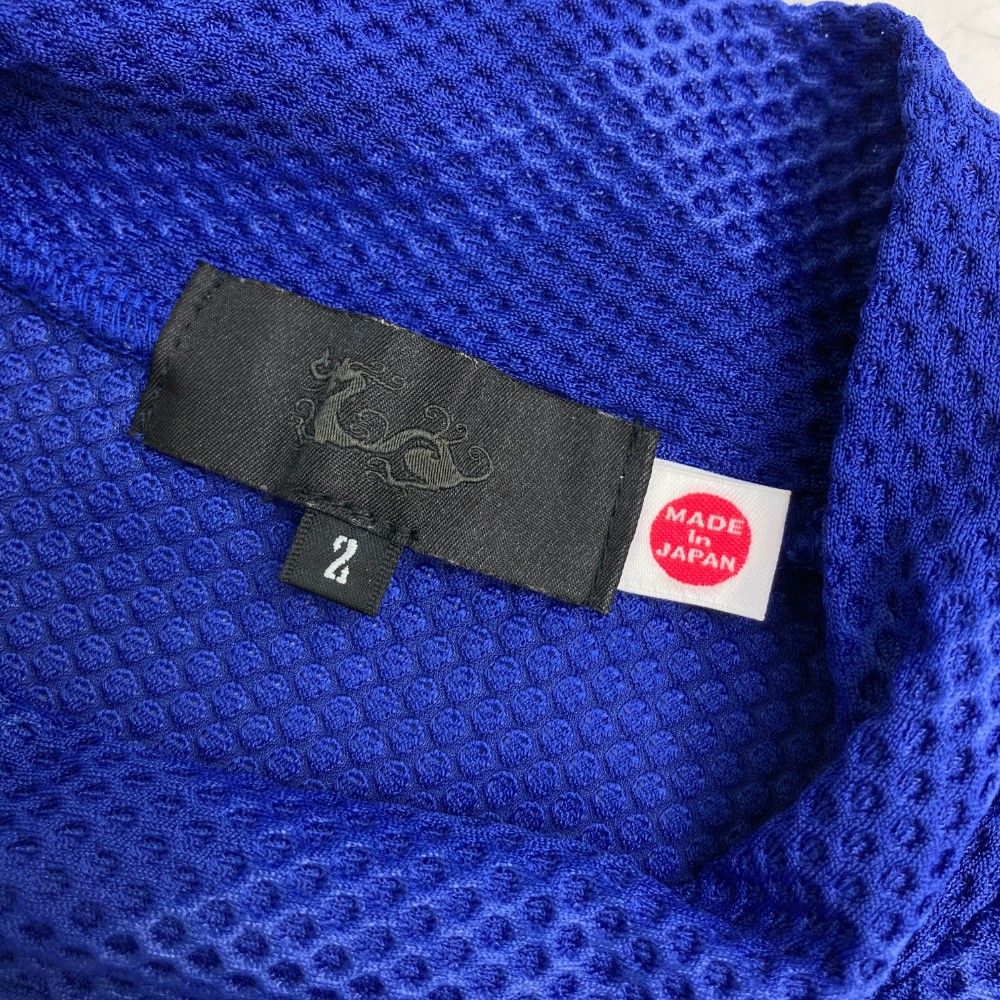 サイズ：2 DANCE WITH DRAGON ダンスウィズドラゴン  半袖ハイネックTシャツ  ネイビー系 [240101443303] ゴルフウェア レディース ストスト サイズ：2 DANCE WITH DRAGON ダンスウィズドラゴン 半袖