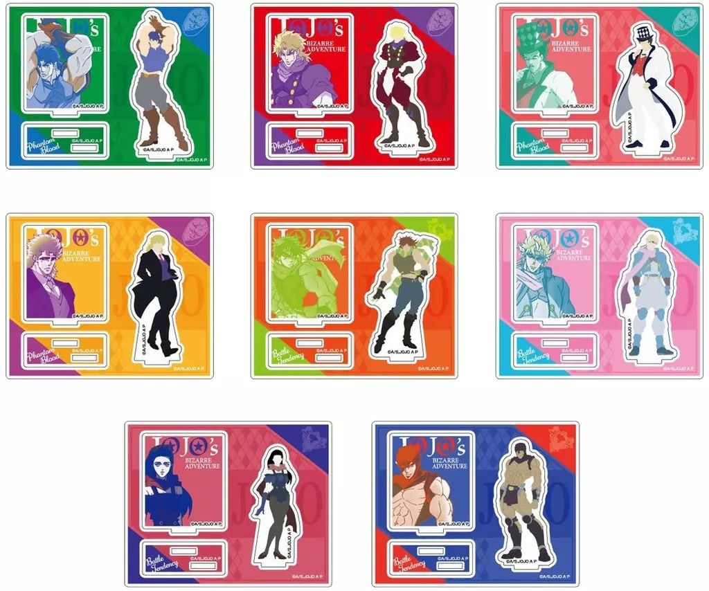 得価，定番人気 【中古】アクリルスタンド・アクリルパネル 全8種セット 「ジョジョの奇妙な冒険 第一部 ファントムブラッド/第二部 戦闘潮流 アクリルスタンドコレクション 彩色影絵」 アクリルスタンド