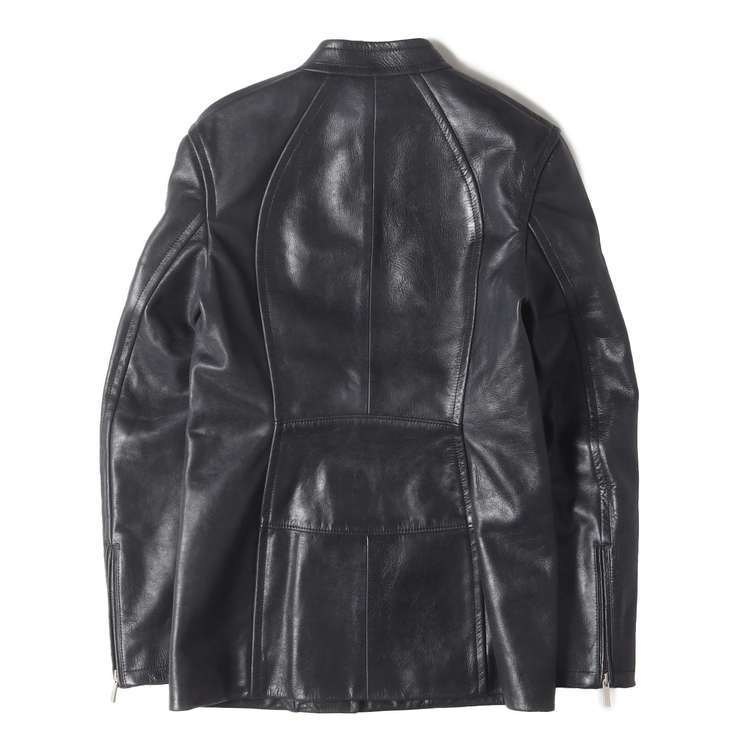 Salvatore Ferragamo サルヴァトーレ フェラガモ ジャケット ブラック 黒 サイズ 38 近年現行タグ ヴィンテージ加工 レザー シングル ライダースジャケット イタリア製 アウター ブルゾン 上着 レディース