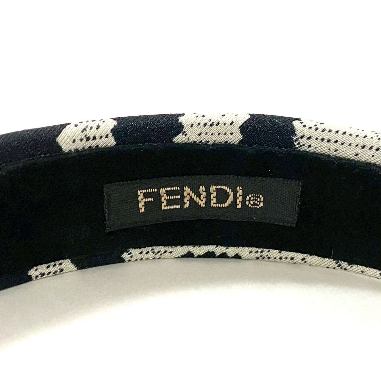 FENDI フェンディ　カチューシャ　ゼブラ柄　ブラック　ホワイト FENDI】カチューシャ ゼブラ柄 ブラック/黒 ホワイト/白 ヘア