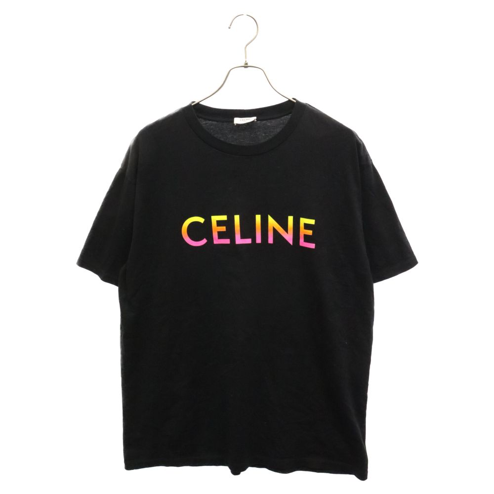 CELINE (セリーヌ) 22SS 2X10B671Q グラデーション ロゴプリント ルーズ クルーネック 半袖Tシャツ ブラック M