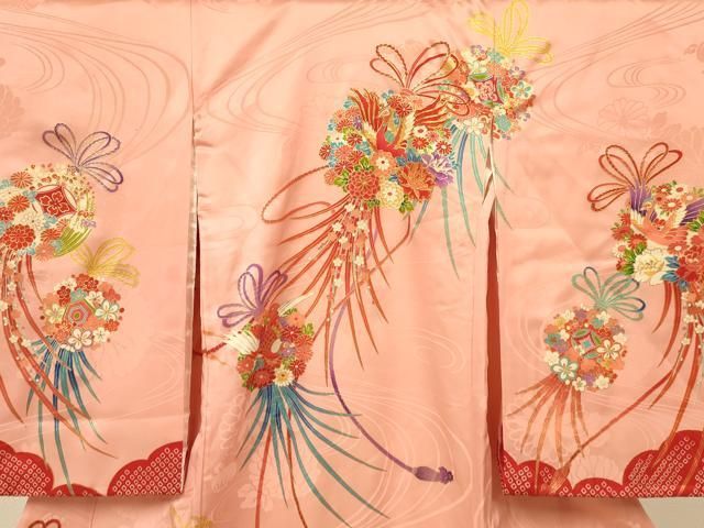 平和屋着物[]七五三 女の子 3歳 祝着 のしめ 刺繍 鳳凰花車文 金糸