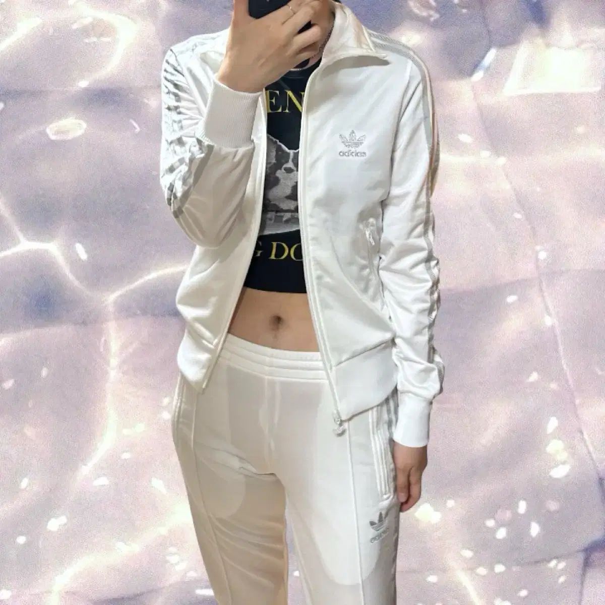 アディダス adidas ファイヤーバード ジャージ セットアップ 白 【公式