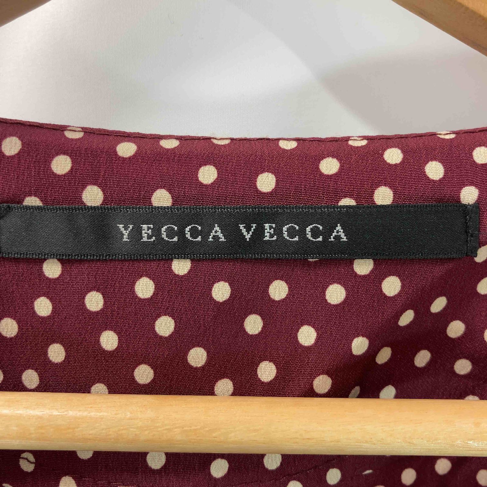 YECCA VECCA イェッカヴェッカ レディース 長袖シャツ/ブラウス ワインレッド 水玉 tk