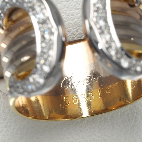 カルティエ　スリーカラーK18ダイヤモンド 2C ドゥーブルC リング 楽天市場】【Cartier】カルティエ リング ダイヤ 2C ドゥーブルC